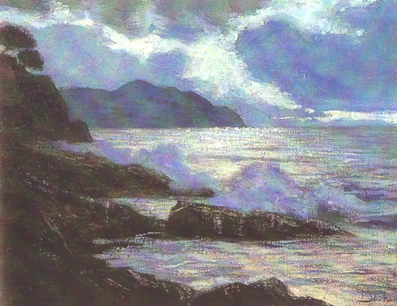 s.t. (Veduta della Riviera ligure con Punta Chiappa)